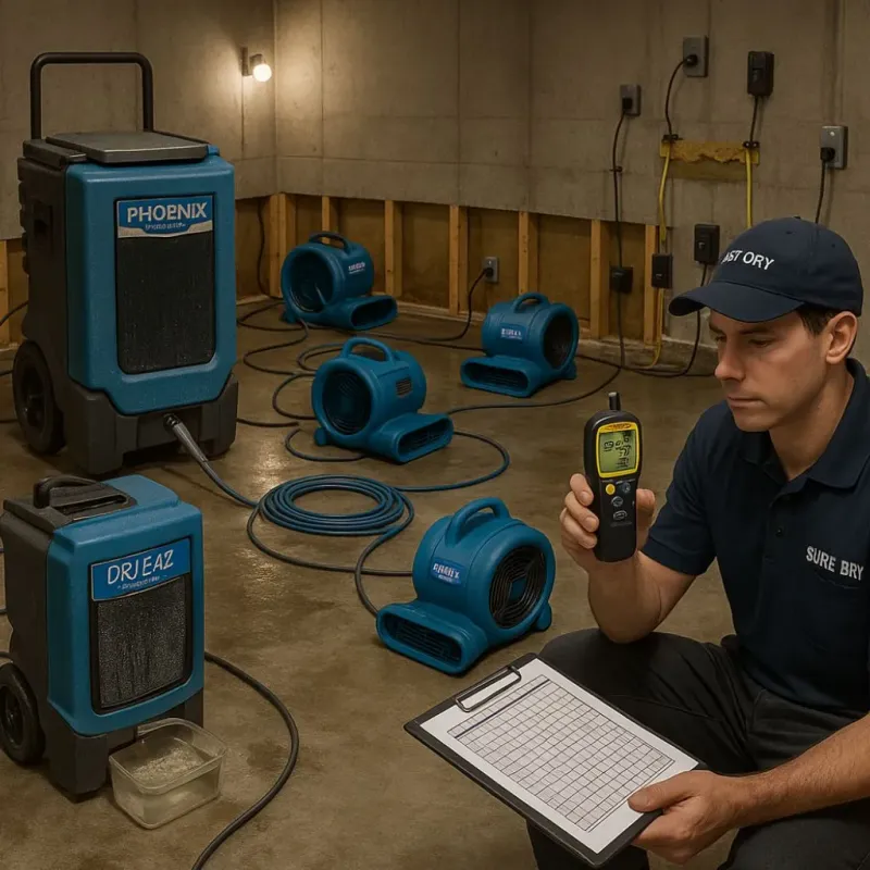 Structural Drying and Dehumidification process in Victor, NY